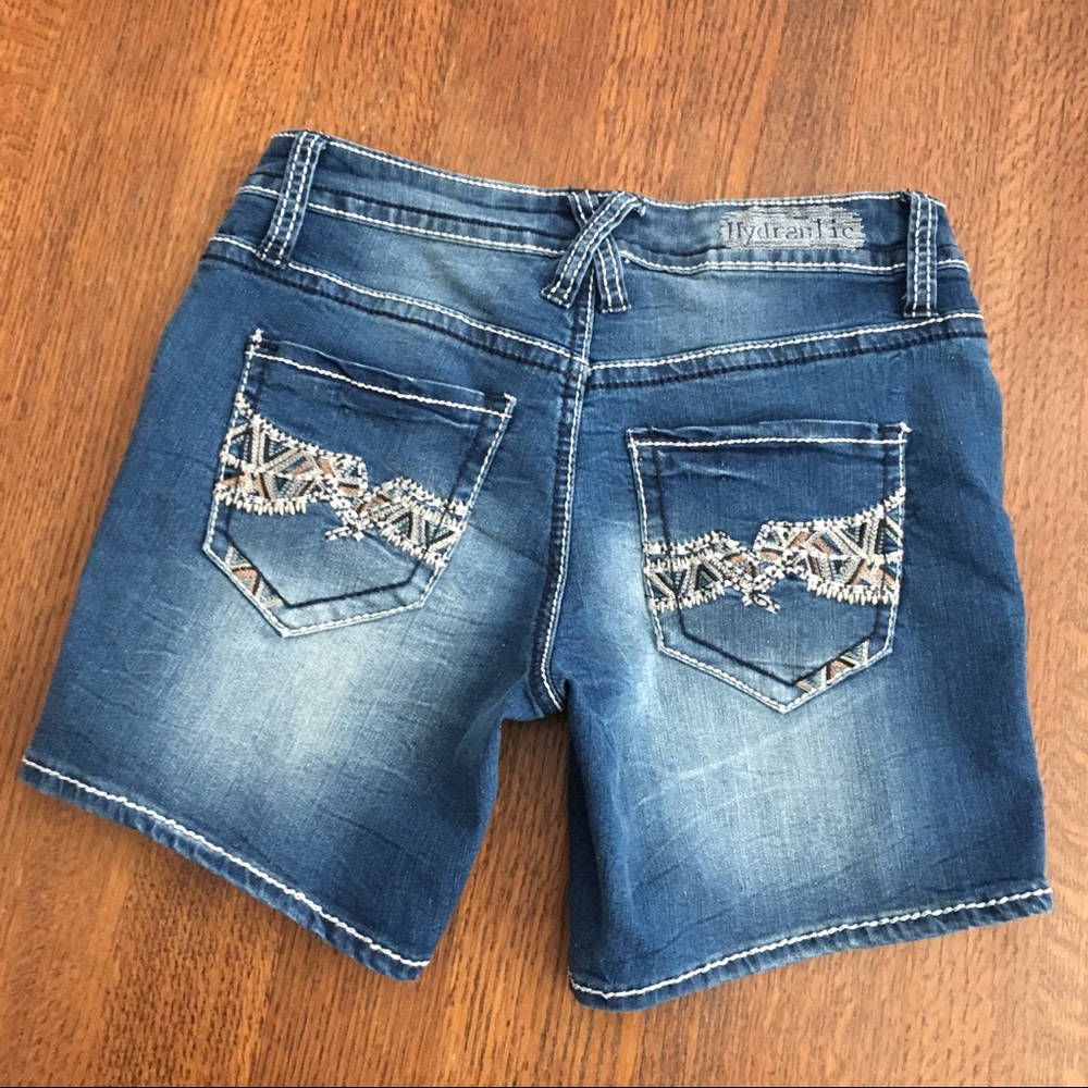 Blue Denim Distressed Shorts